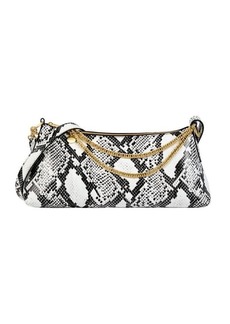 Zac Posen Posen Snakeskin Print Leather Shoulder Bag