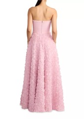 Zac Posen Rose Appliqué Tulle Gown