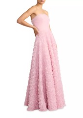 Zac Posen Rose Appliqué Tulle Gown