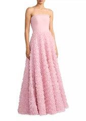 Zac Posen Rose Appliqué Tulle Gown