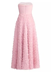 Zac Posen Rose Appliqué Tulle Gown