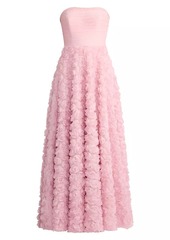 Zac Posen Rose Appliqué Tulle Gown