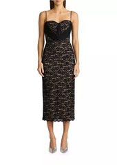 Zac Posen Sweetheart Lace Midi-Dress