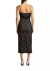 Zac Posen Sweetheart Lace Midi-Dress