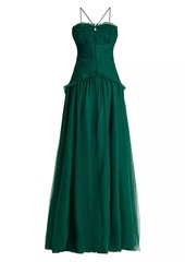 Zac Posen Tiered Chiffon A-Line Gown