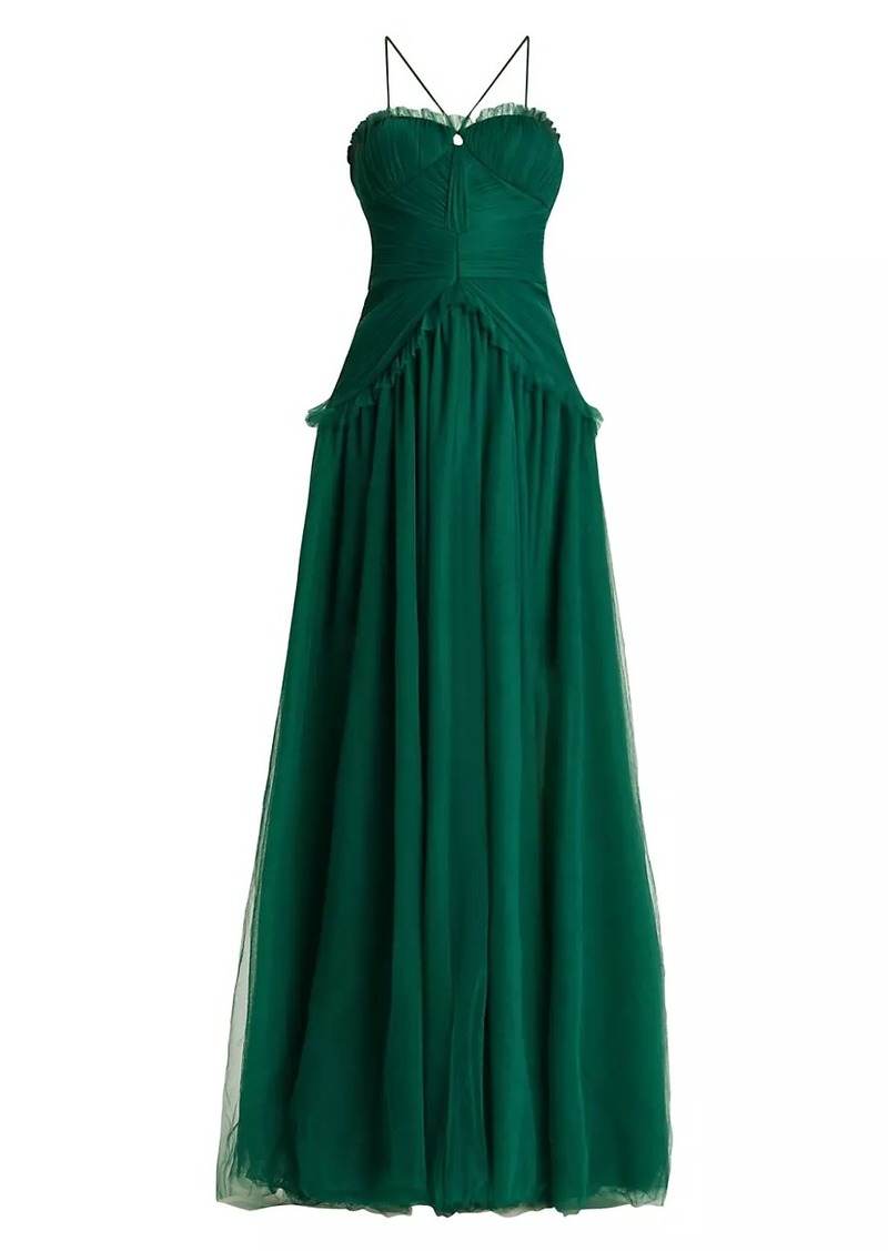 Zac Posen Tiered Chiffon A-Line Gown