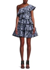 Zac Posen Tiered Floral A Line Mini Dress