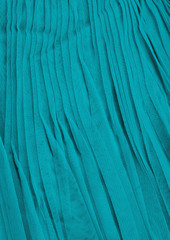 ZAC POSEN - One-shoulder pintucked tulle midi dress - Blue - US 6