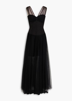 ZAC POSEN - Pleated tulle and jersey gown - Black - US 6