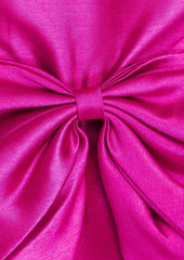 ZAC POSEN - Strapless bow-detailed duchesse-satin midi dress - Purple - US 2