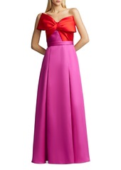 Zac Posen Mikado Strapless Bow Gown