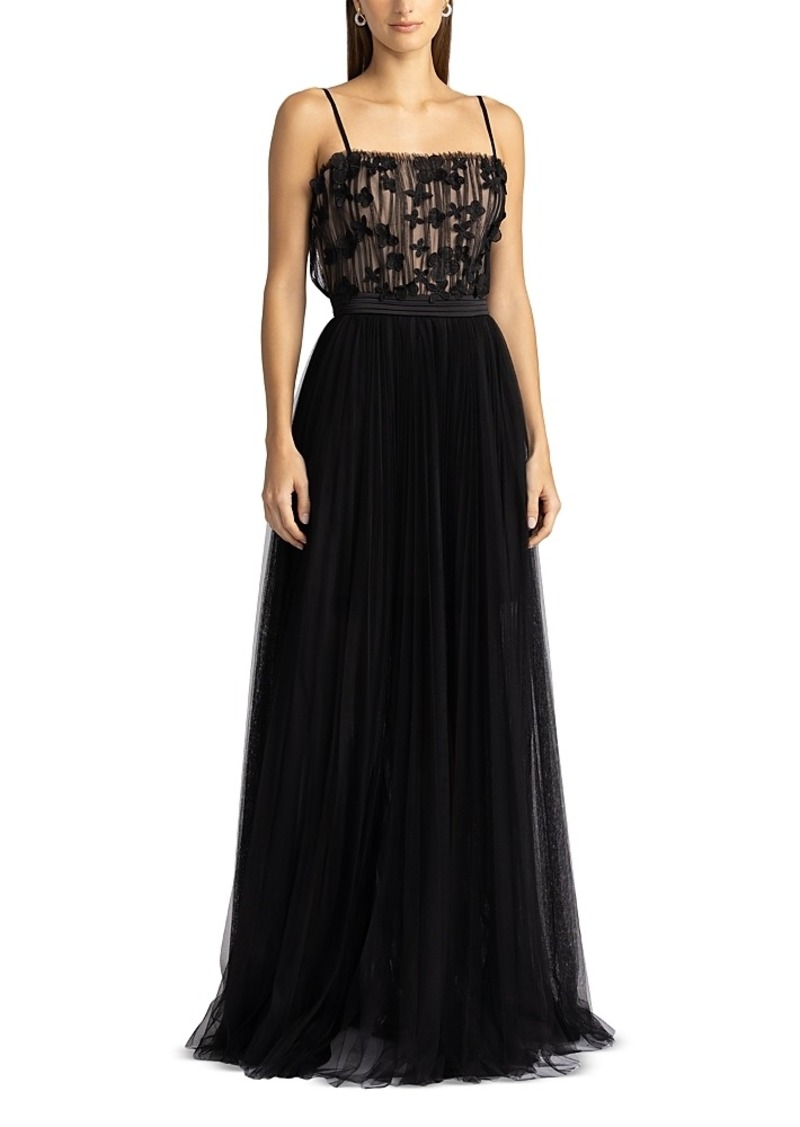 Zac Posen Pleated Bodice Gown