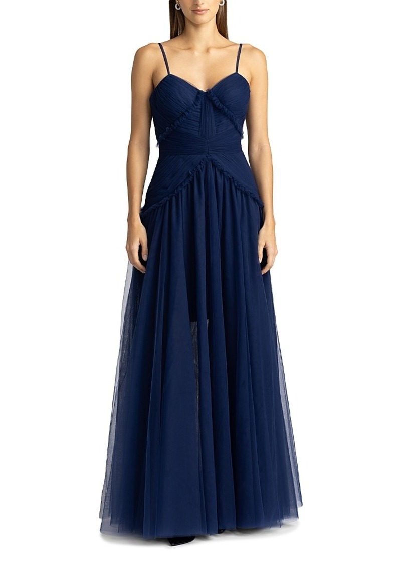 Zac Posen Pleated Tulle Gown