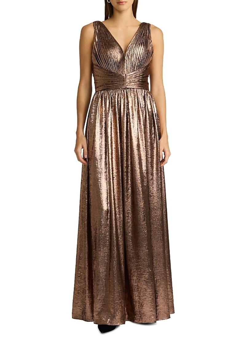 Zac Posen Rose Gold Metallic Gown