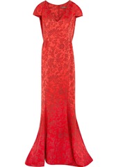 Zac Posen Woman Fluted Brocade Gown Red