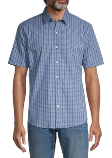 Zachary Prell Short-Sleeve Plaid Button-Down Shirt