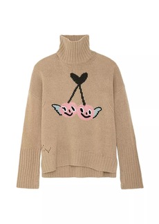 Zadig & Voltaire Alma Cherries Wool Turtleneck Sweater