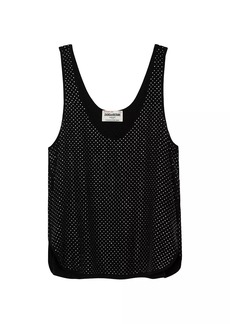 Zadig & Voltaire Carys Rhinestone Silk Tank