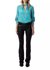 Zadig & Voltaire Chains Silk Button-Front Shirt