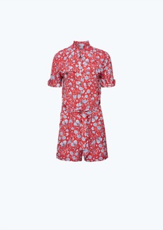 Zadig & Voltaire Cookis Flowers Field Romper In Rouge