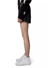 Zadig & Voltaire Crinkled Leather Pax Shorts