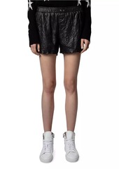 Zadig & Voltaire Crinkled Leather Pax Shorts