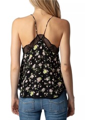 Zadig & Voltaire Cristy Soft Crinkle Roses Camisole