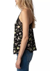 Zadig & Voltaire Cristy Soft Crinkle Roses Camisole