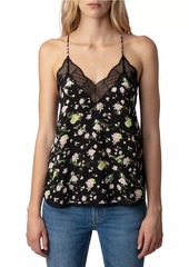 Zadig & Voltaire Cristy Soft Crinkle Roses Camisole