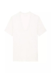 Zadig & Voltaire Crystal-Embellished V-Neck T-Shirt