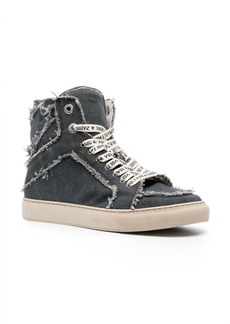 Zadig & Voltaire High Top Canvas Sneakers In Dark Grey