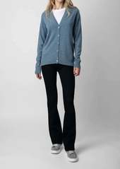 Zadig & Voltaire Jim Patch Cashmere Cardigan In Denim