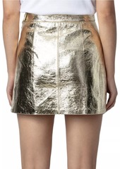 Zadig & Voltaire Jinette Metallic Leather Miniskirt