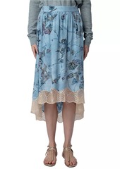 Zadig & Voltaire Joslin Embellished Abstract Silk Midi-Skirt