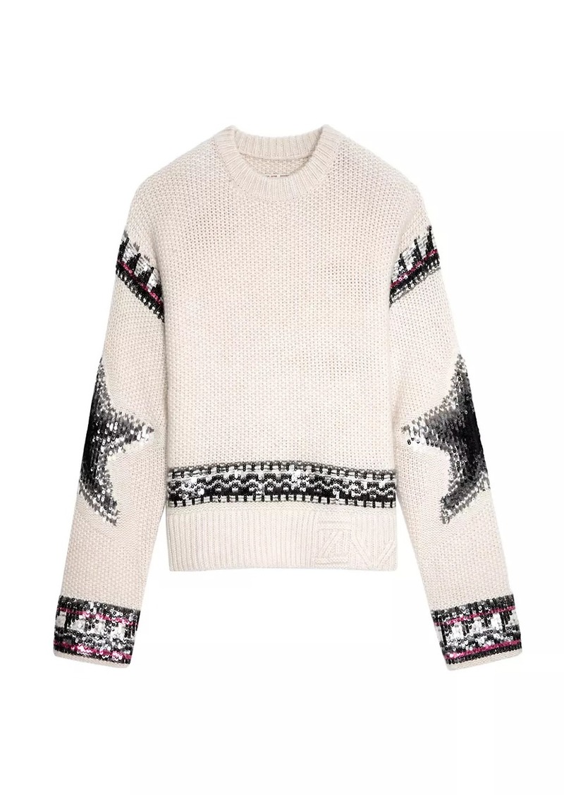 Zadig & Voltaire Kanson Sequin-Embellished Cashmere Sweater
