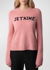 Zadig & Voltaire Lili Je T'aime Cashmere Sweater In Litchi