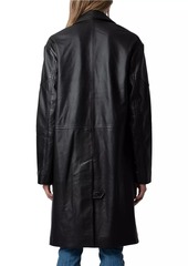 Zadig & Voltaire Macari Cuir Lisse Leather Trench Coat
