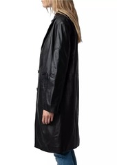 Zadig & Voltaire Macari Cuir Lisse Leather Trench Coat