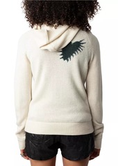 Zadig & Voltaire Moony Logo Cashmere Knit Hoodie