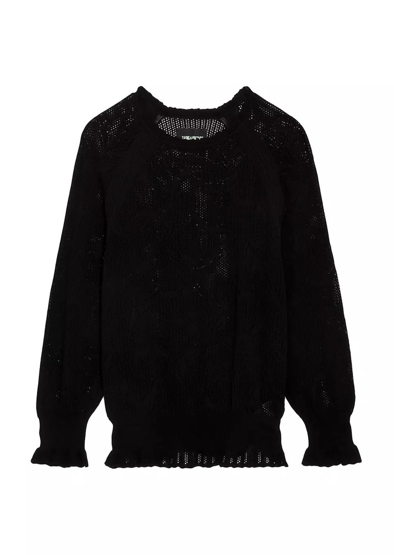 Zadig & Voltaire Moria Cotton Dentelle Knit Sweater