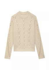 Zadig & Voltaire Morley Cable-Knit Merino Wool Sweater