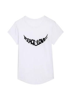Zadig & Voltaire Peace Love Wings Graphic Cotton-Blend T-Shirt
