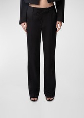 Zadig & Voltaire Poxy Low-Rise Straight-Leg Wool-Blend Trousers