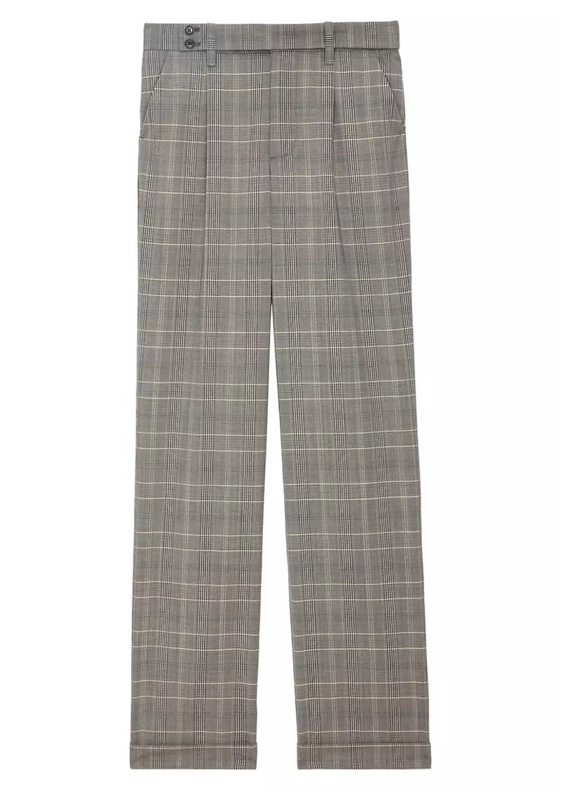 Zadig & Voltaire Pura Plaid Wool Wide-Leg Pants