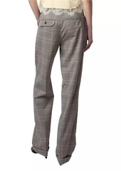 Zadig & Voltaire Pura Plaid Wool Wide-Leg Pants