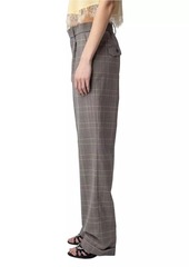 Zadig & Voltaire Pura Plaid Wool Wide-Leg Pants