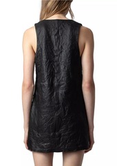 Zadig & Voltaire Rasha Creased Leather Minidress