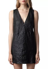 Zadig & Voltaire Rasha Creased Leather Minidress