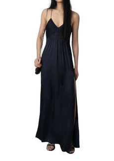 Zadig & Voltaire Rayonne Satin Maxi Dress In Black