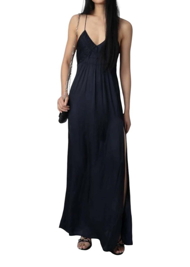 Zadig & Voltaire Rayonne Satin Maxi Dress In Black